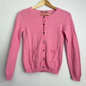 A/WEAR Pink Pointelle 2 Pockets Cardigan US 4-6